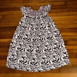 Girls 24 Month ~ Brown and Pink ~ Hand Smocked ~ Bishop Dress ~ Worn Once